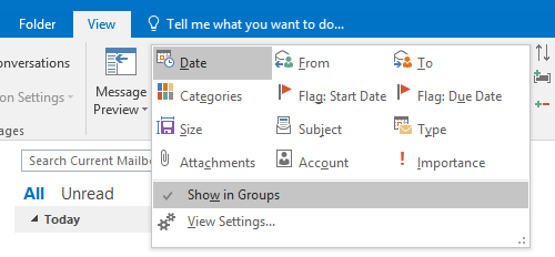viewing office 365 groups in outlook 2016 for mac